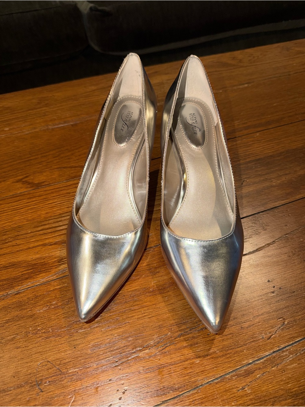 Alfani Step N Flex silver metallic pointed-toe pump